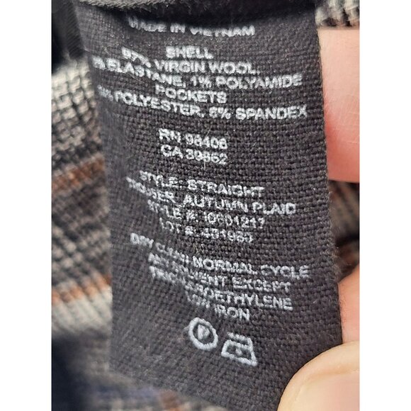 Theory Wool Blend Trousers Size 8 Autumn Plaid Straight Leg Ankle Acadamia - Picture 11 of 11